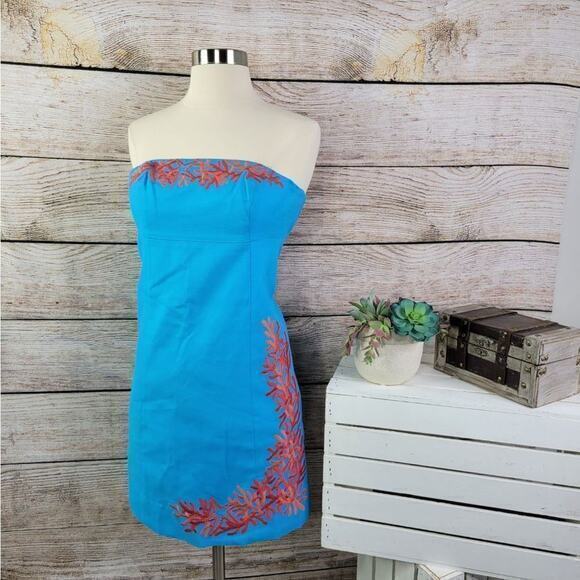 Lilly Pulitzer Blue and Pink Mini Dress - Picture 1 of 8